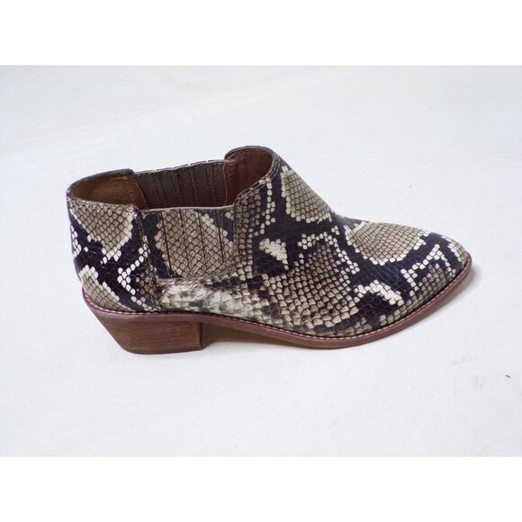 🆕 MADEWELL Sonia Chelsea Ankle Boot Bootie Brown Snakeskin Leather 6 - Picture 9 of 10